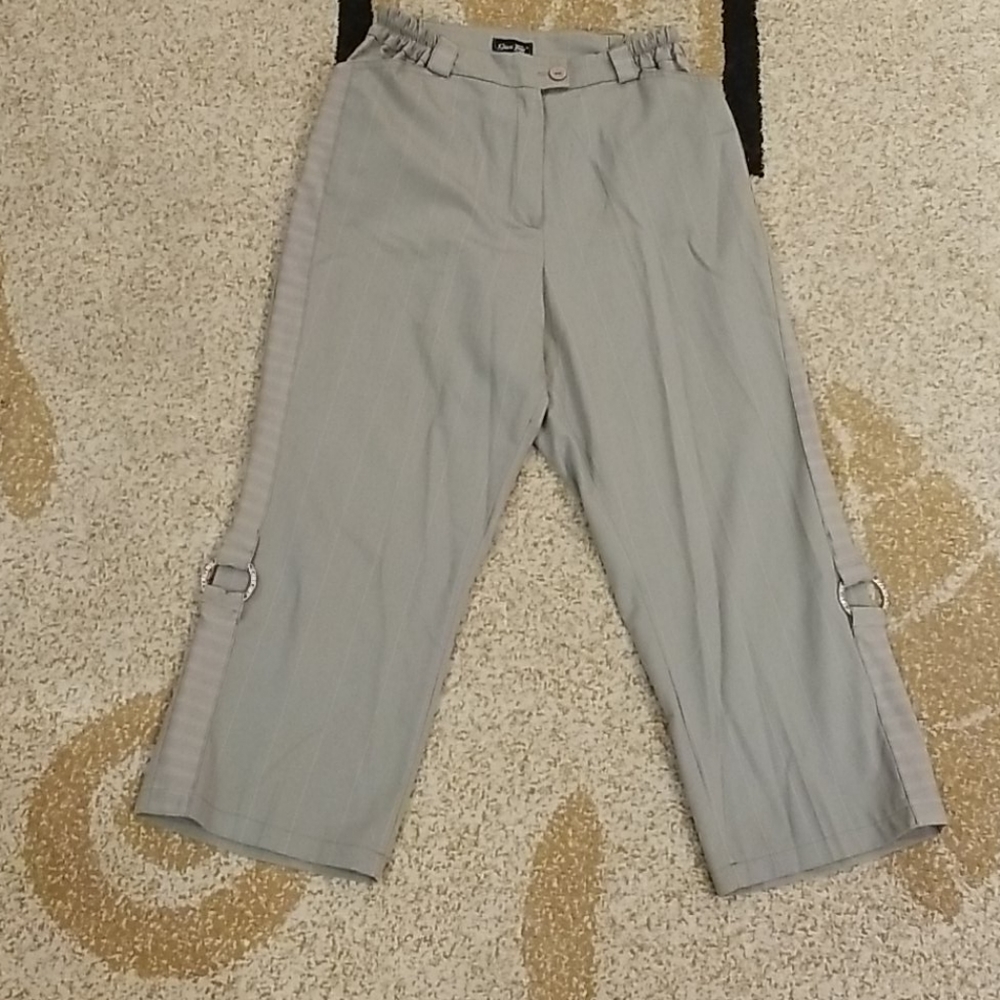 Womans pants with studded buckles